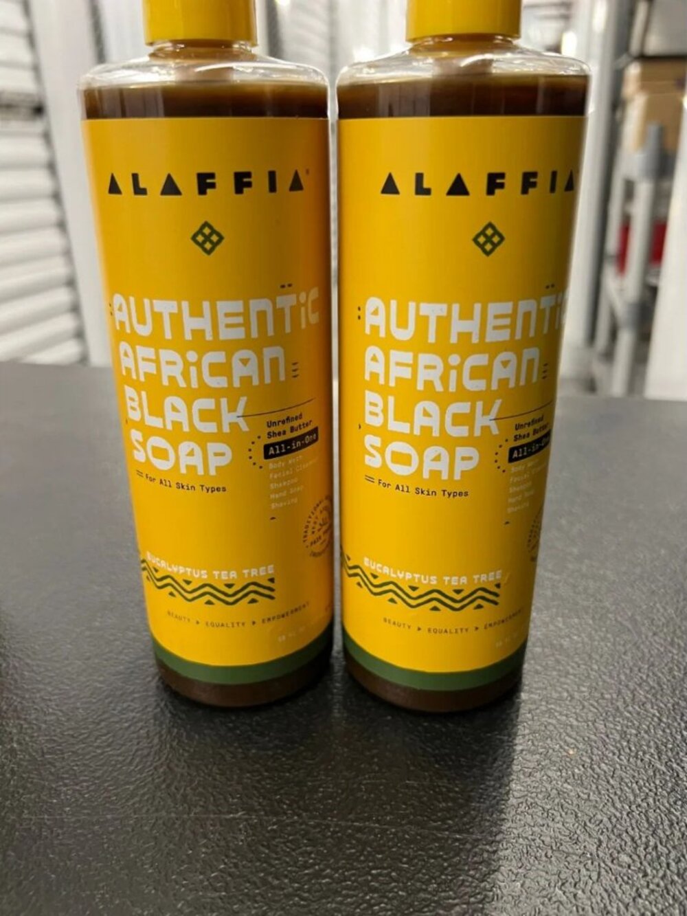 2x African Black Soap Eucalyptus Tea Tree Oil Alaffia Skin Care Authentic 16 oz
